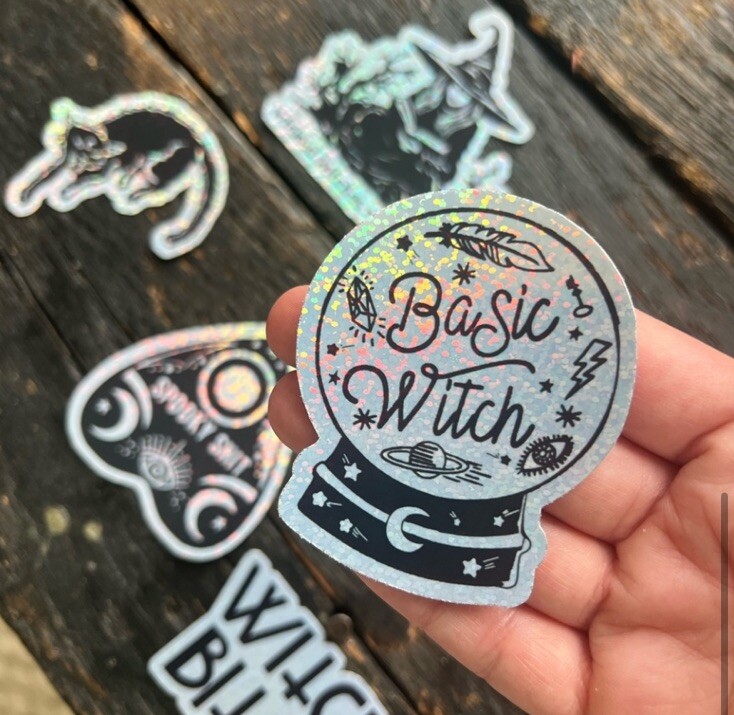 Horror Tarot Card Movie Set Of 8 Holographic Halloween Spooky Sticker Set