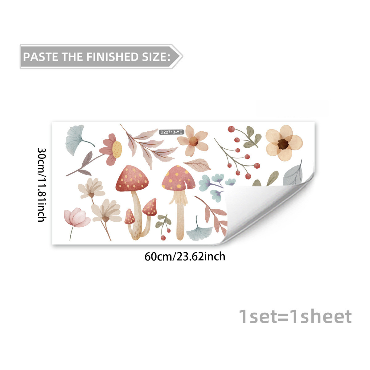 Mushroom Window Cling Waterproof Material Fade Resistant Design Easy Application