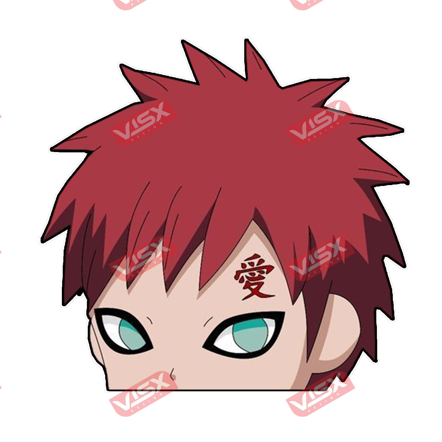 Gaara Anime Peeker Bumper Sticker Car Decal Window Vinyl Naruto Shippuden