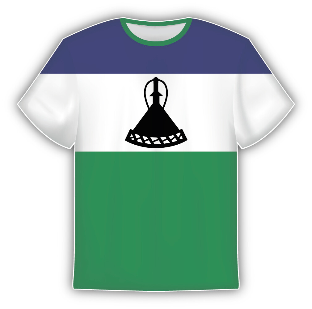 Lesotho Flag Sticker In The Form Of T Shirt Vinyl Sticker Decal