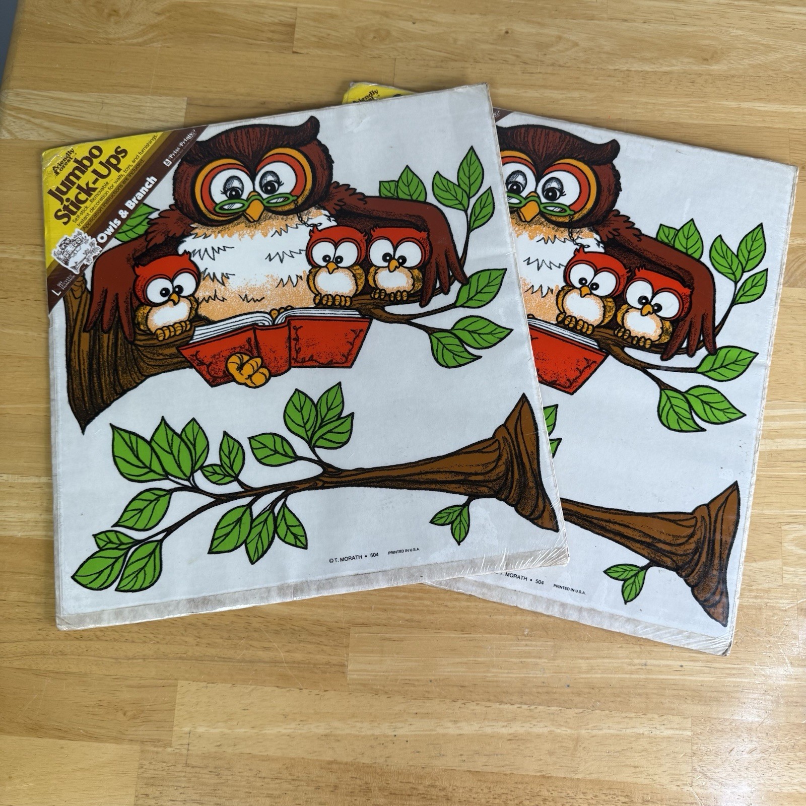 1980s Owls Priss Prints Room Decoration Wall Decals Vintage Retro Classroom Play