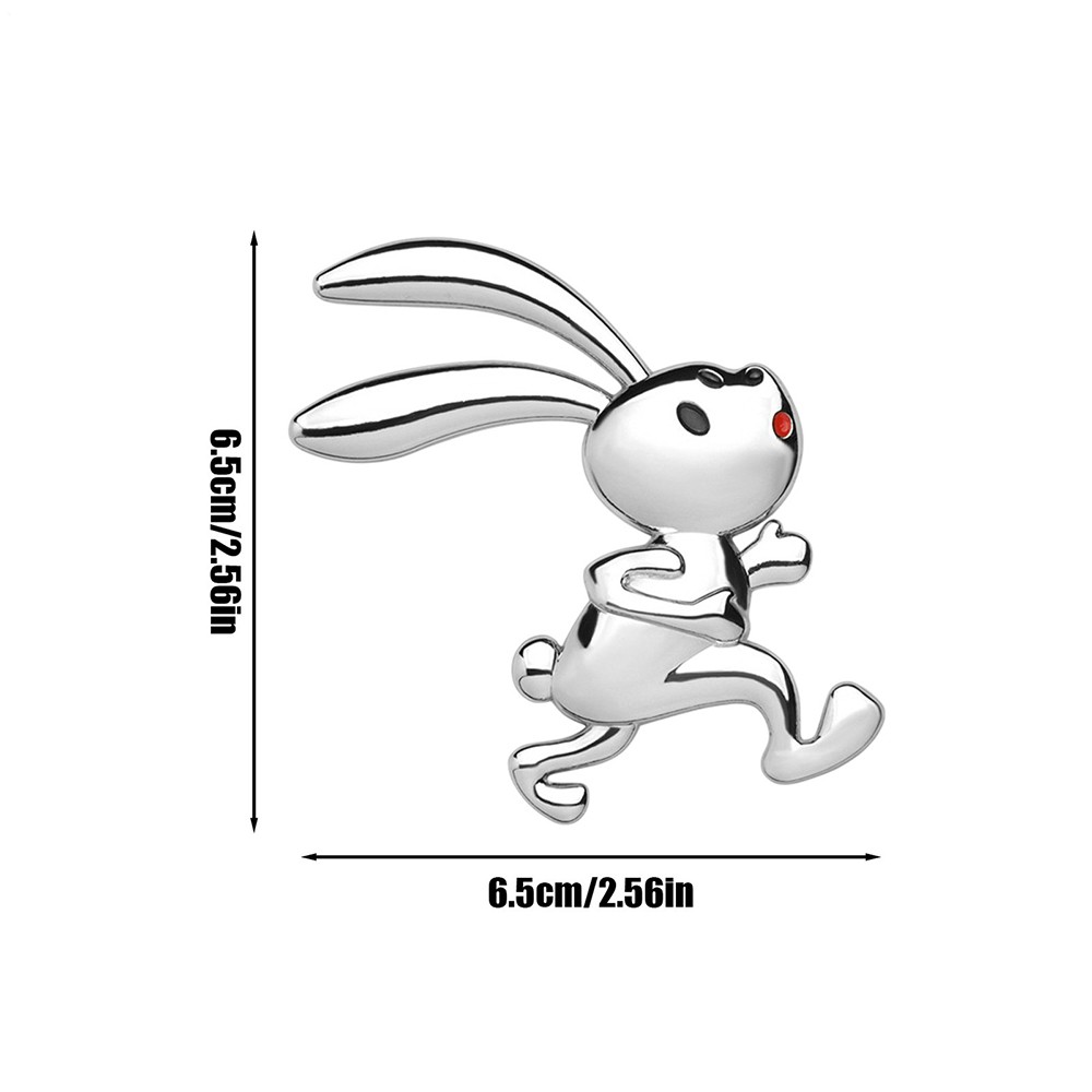 1PCS Sturdy Rabbit Car Emblem Sticker Chrome Badge Suitable for Car Side & Trunk