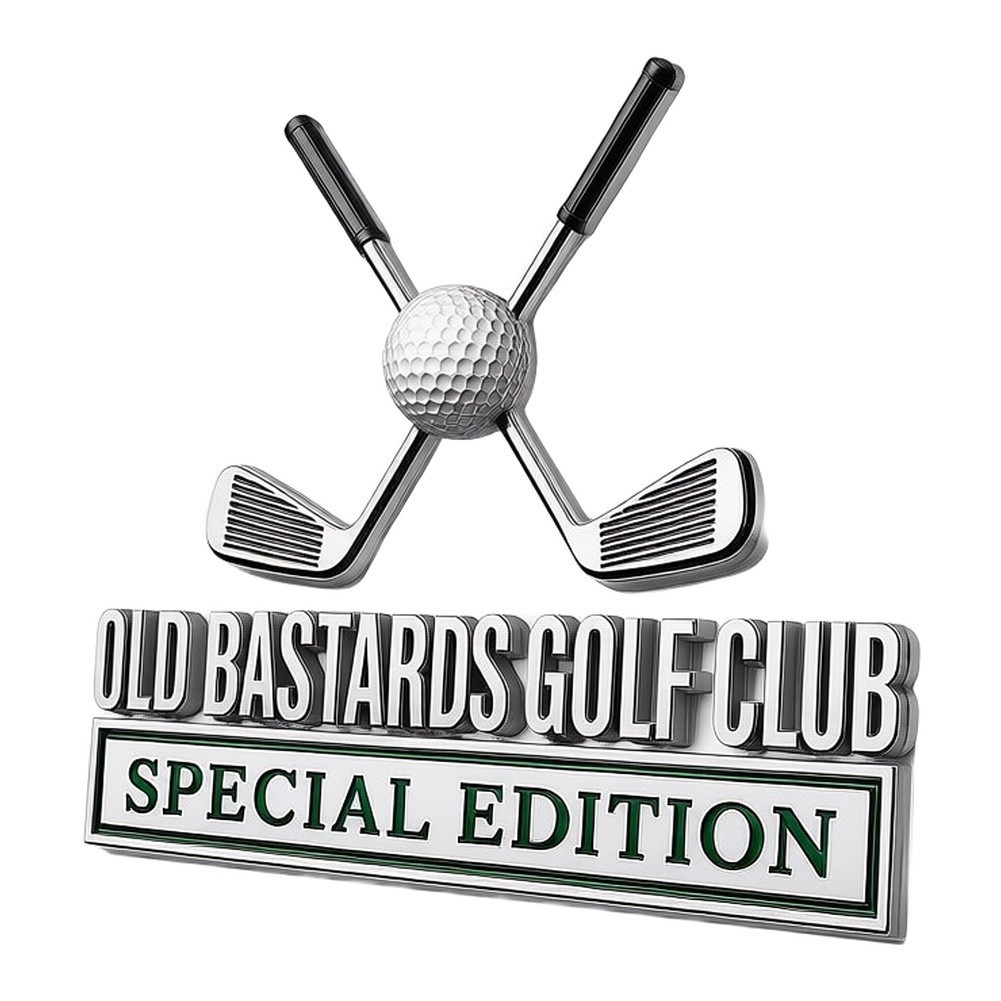 Old Bastards For Golf Club Emblem for Vehicle Customization Chrome 10cm