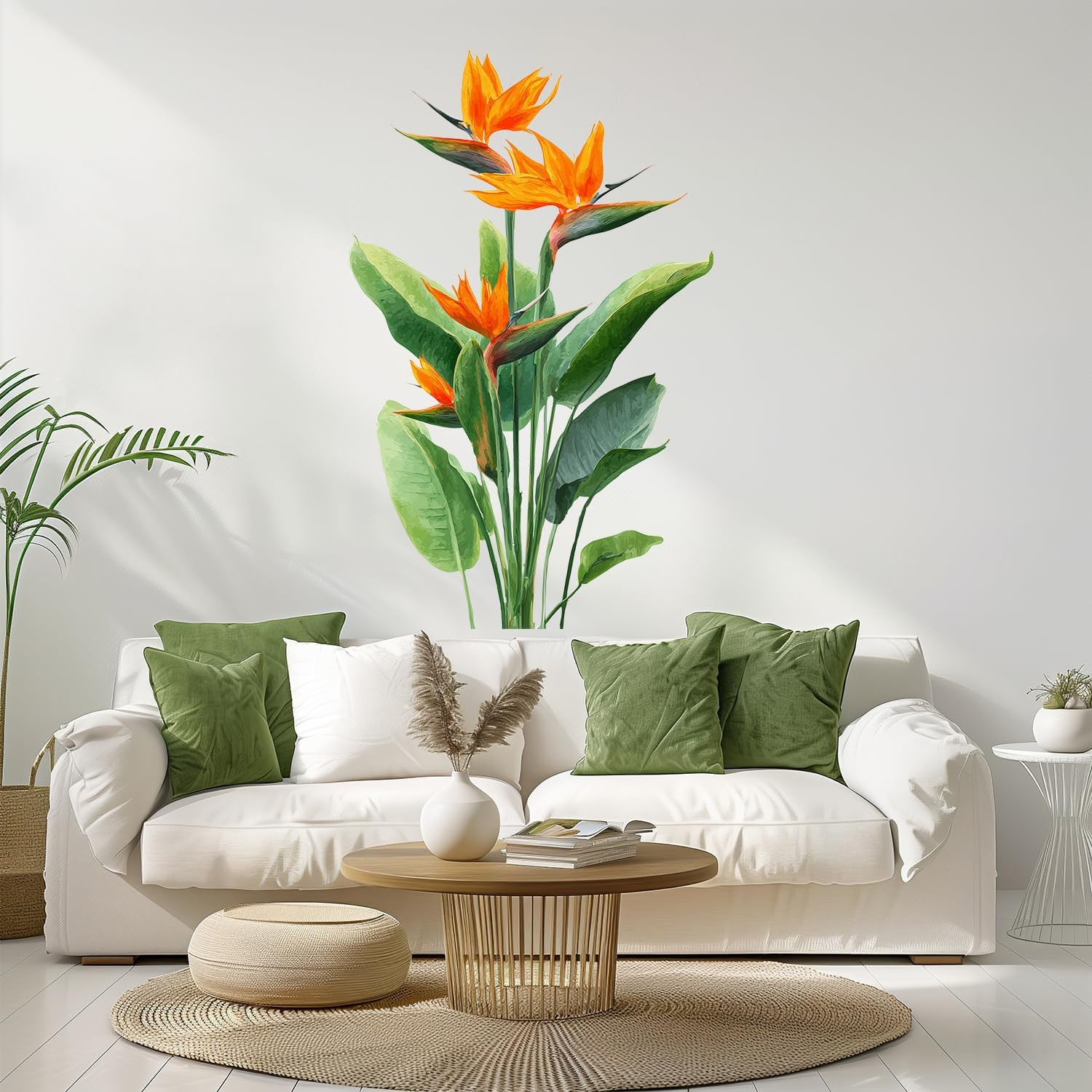 Bird of Paradise Peel and Stick Wall Decals Tropical Flower Stickers