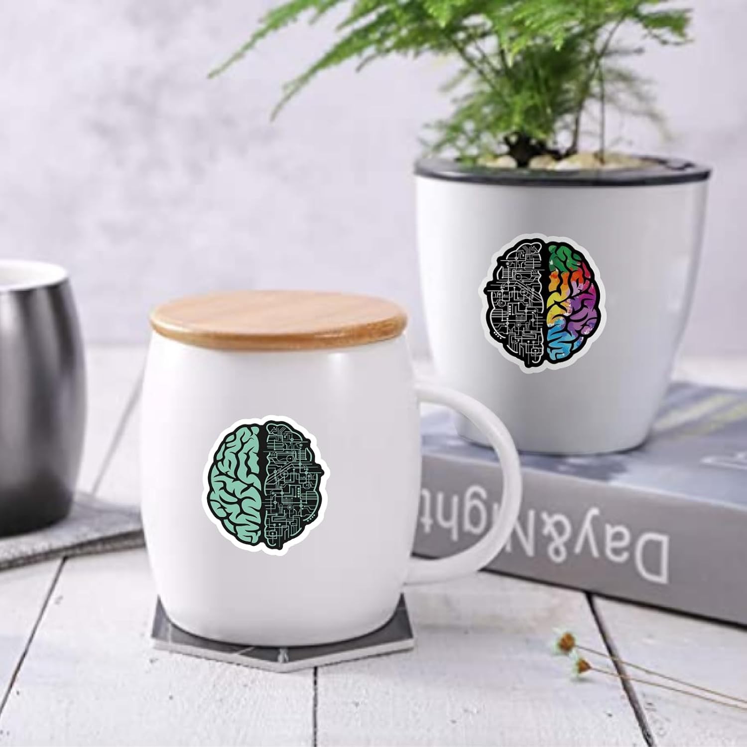 50 Pcs Brain Stickers Pack | Colorful Vinyl