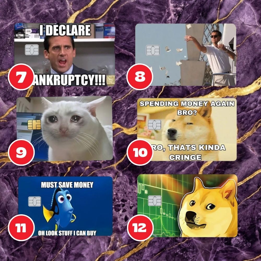 Funny Credit card Sticker PACK X4 | Custom COLLECTION Meme Debit card skins