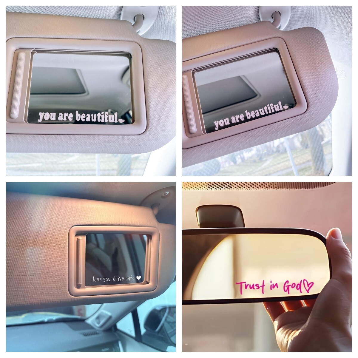 2 pc Design Your Own Personalized Car Mirror UV Transfer Decal，Sun Visor sticker