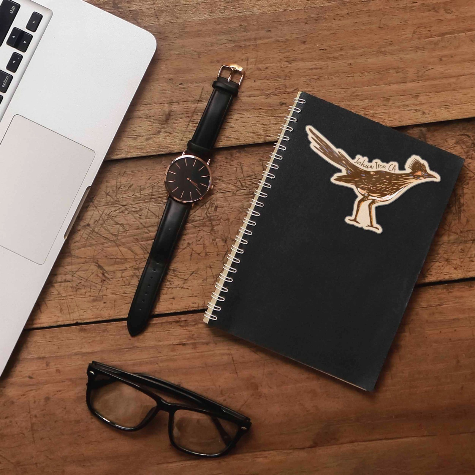 Joshua Tree Roadrunner Sticker – Southern California Bird Decal for Laptop
