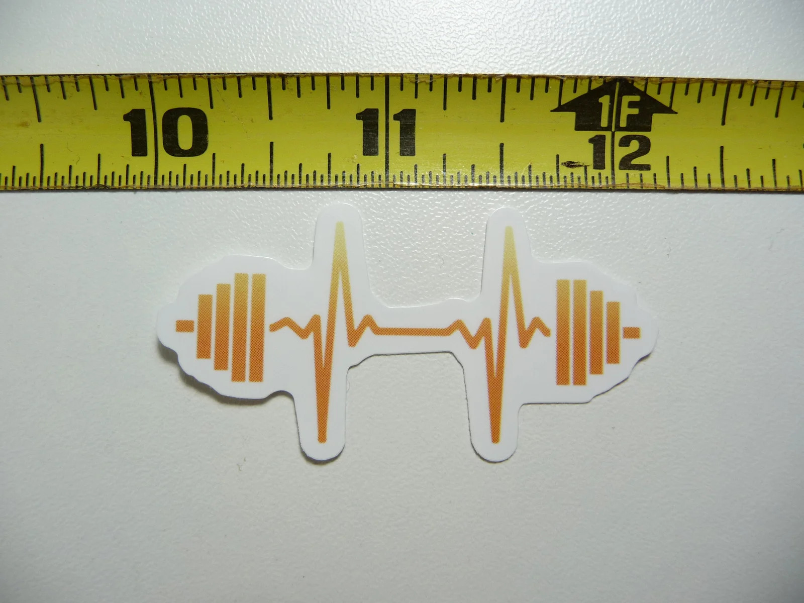 HEARTBEAT BARBELL SMALL STICKER DECAL FITNESS EXERCISE WEIGHTLIFTING