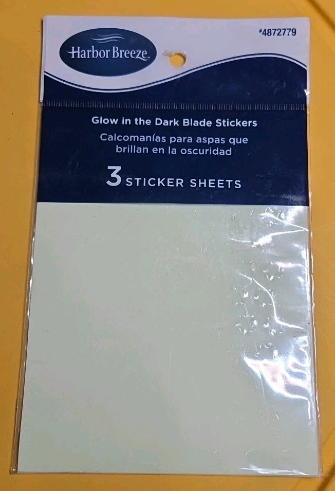 2x HARBOR BREEZE glow in the dark sticker assort-3 sheets #4872779