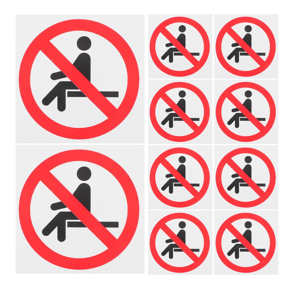 10 PCS Warning Signs Stickers Self Adhesive Peel Decals Workshop Safety