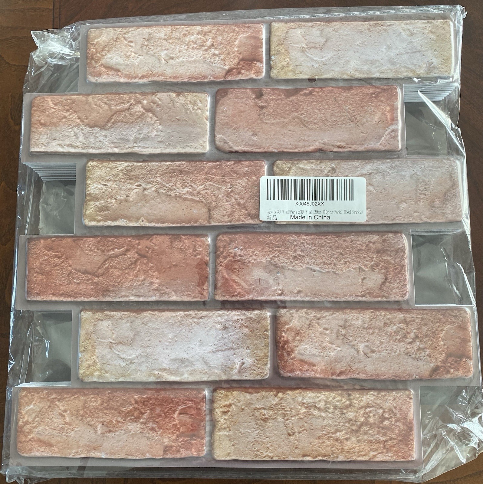 10 Pcs 12"X12" Self Adhesive 3D Red Brick Peel and Stick Wall Panels Backsplash