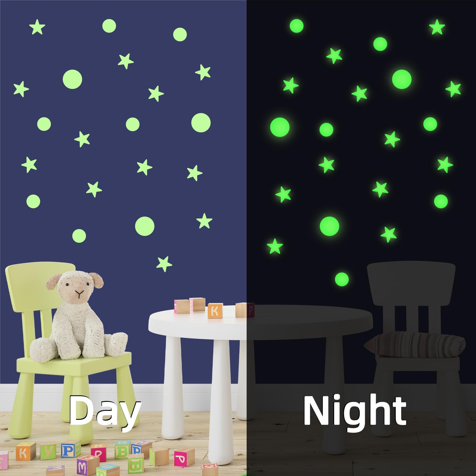 893 Pcs Glow In The Dark Stars and Moon Wall Stickers Starry Sky Decor