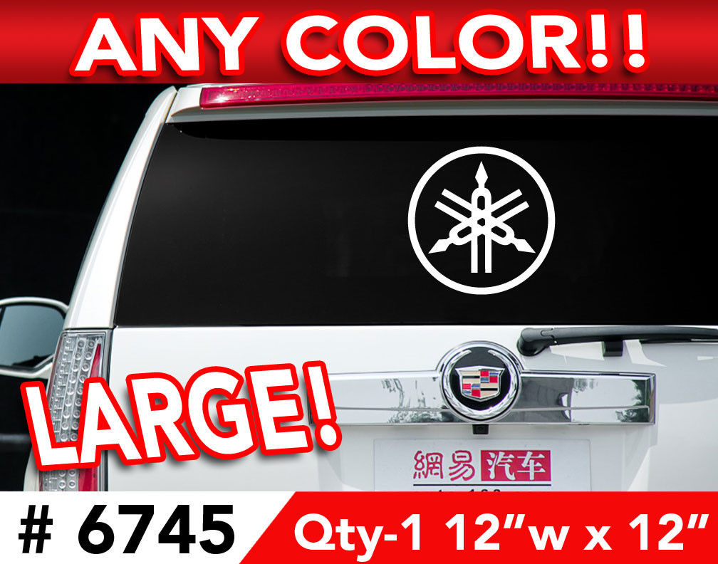 YAMAHA LOGO ROUND R6 R1 LARGE DECAL STICKER 12"x 12" in ANY 1 COLOR