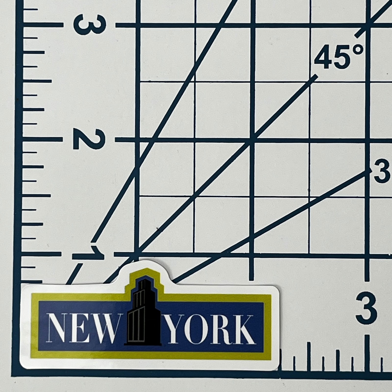 New York City Empire State Building Vinyl Sticker Decal NYC Souvenir Blue Yellow
