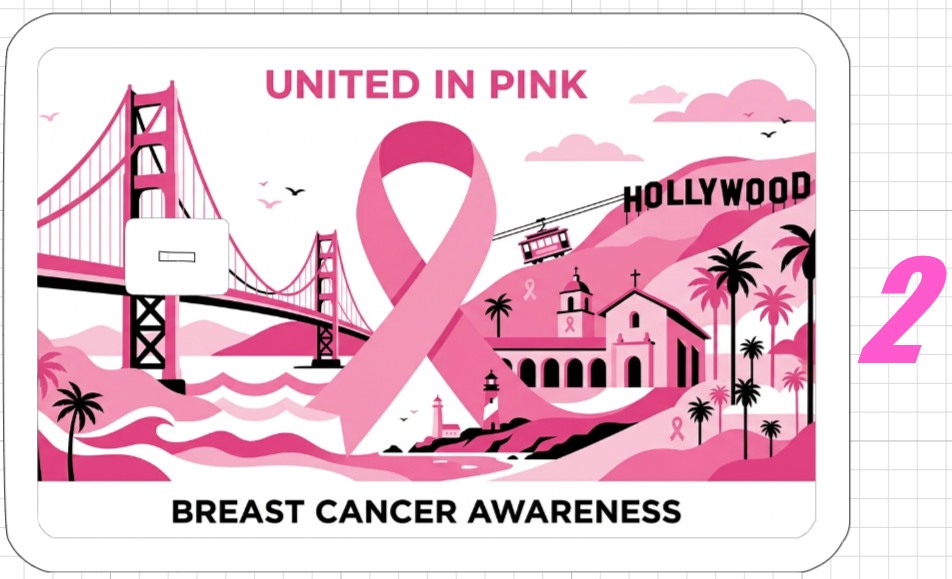 California Pink Ribbon Gift Credit Debit ATM Card Skin Sticker Breast Cancer USA