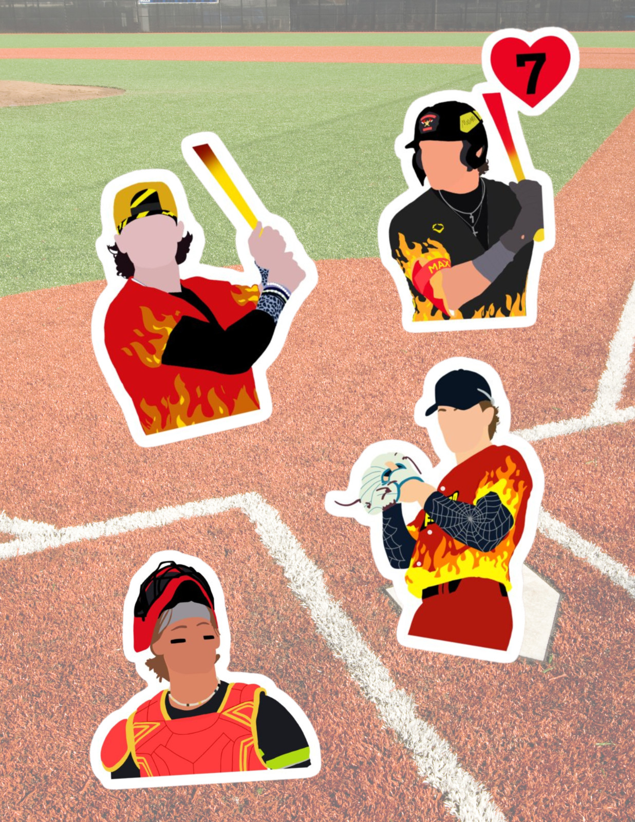 Firefighters Banana Ball 4pc Sticker Pack