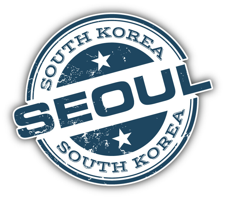 Seoul South Korea Grunge Travel Stamp Car Bumper Sticker Decal