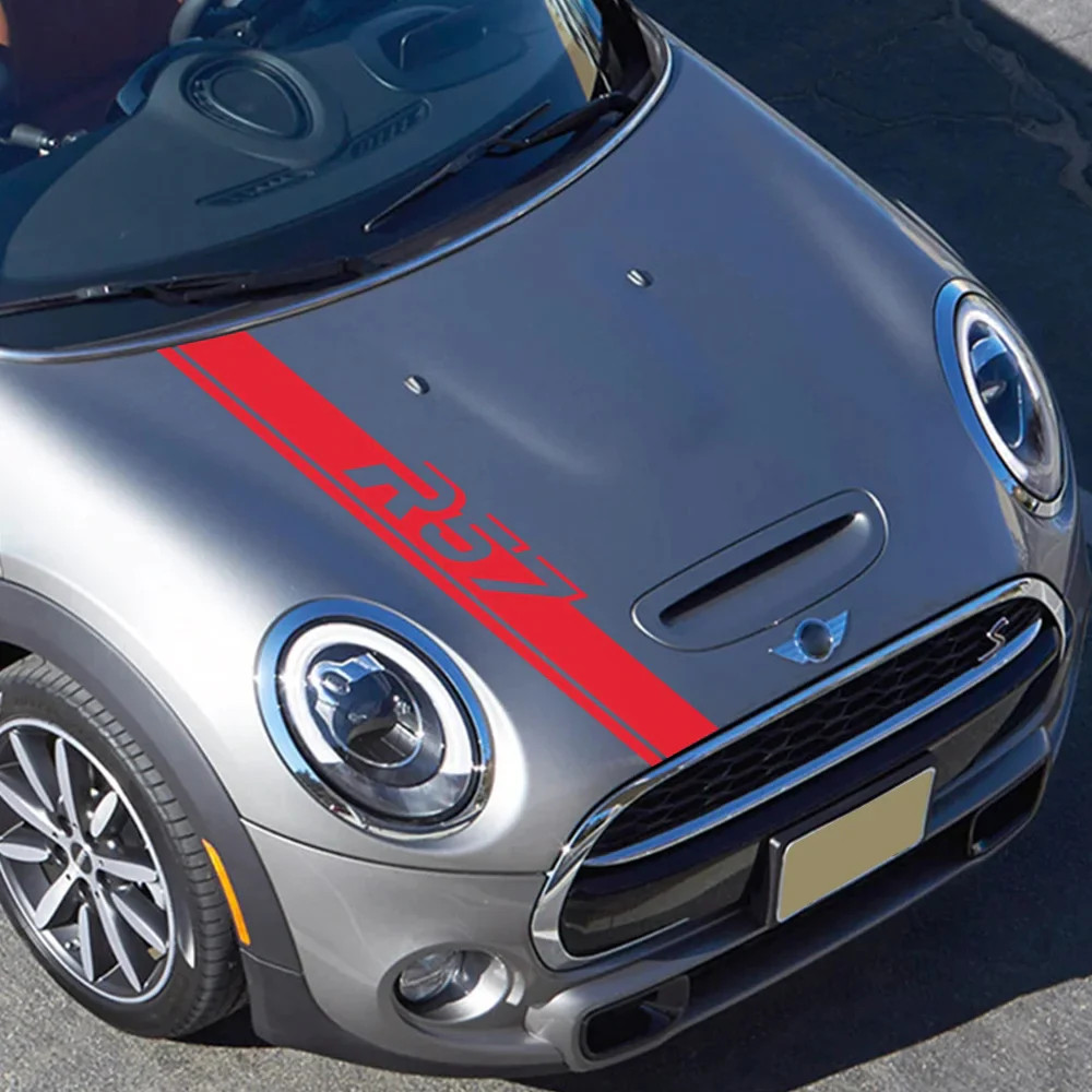 Hood Bonnet Stripe Decal for Mini Cooper (R50–R61) | Engine Cover Trim Vinyl Sti