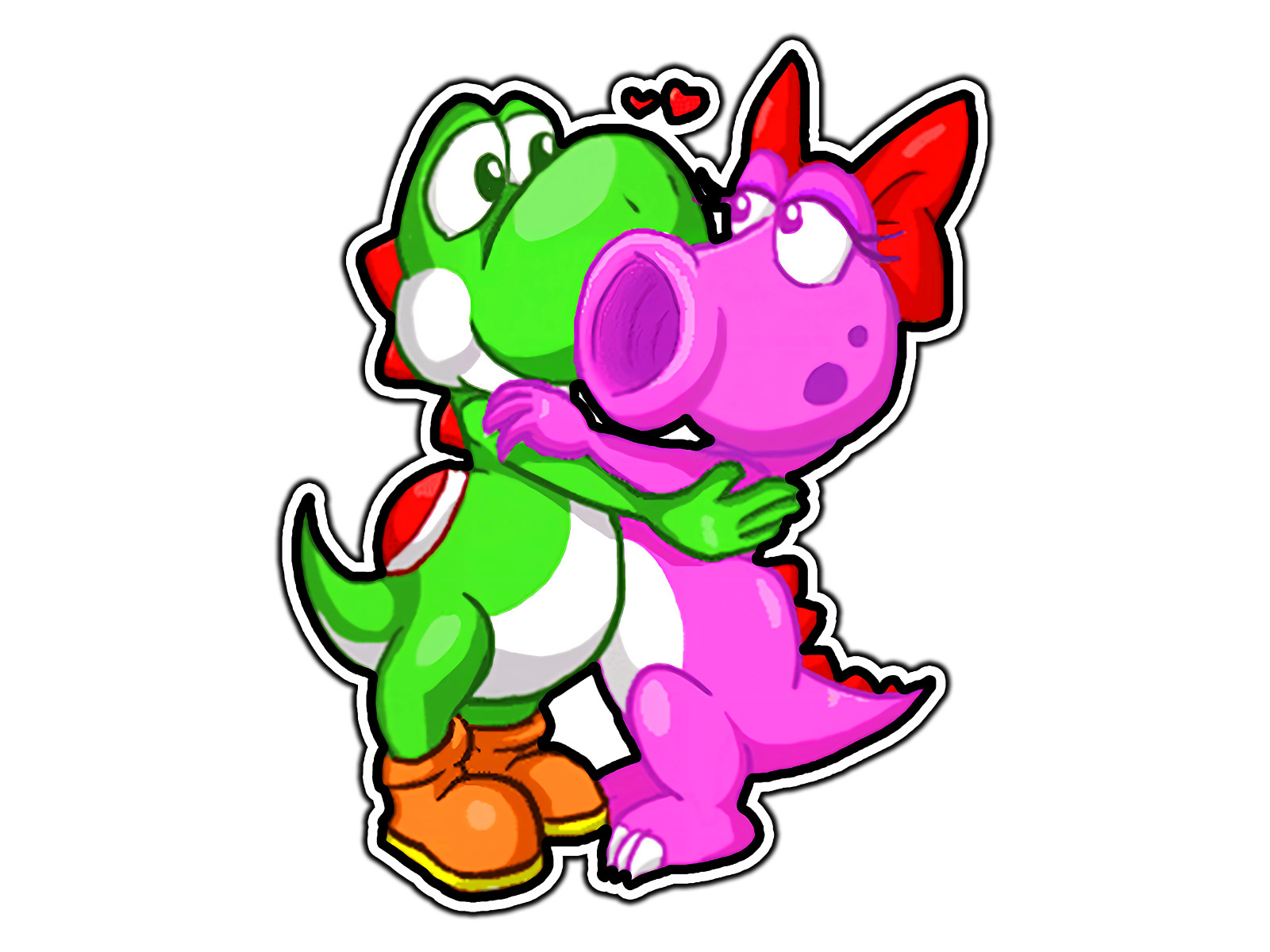 #1934 Yoshi & Birdo Love Mushroom Kingdom Waterproof Vinyl Sticker Die-Cut Car