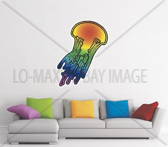 Psychedelic Jellyfish Ocean Sea Life Art Beautiful Graphic Printed Vinyl Sticker