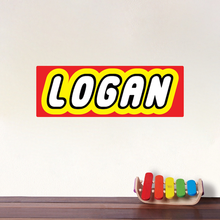 Custom Lego Font Wall Decal Kids Movie Wall Mural Personal Lego Toy Name, e01
