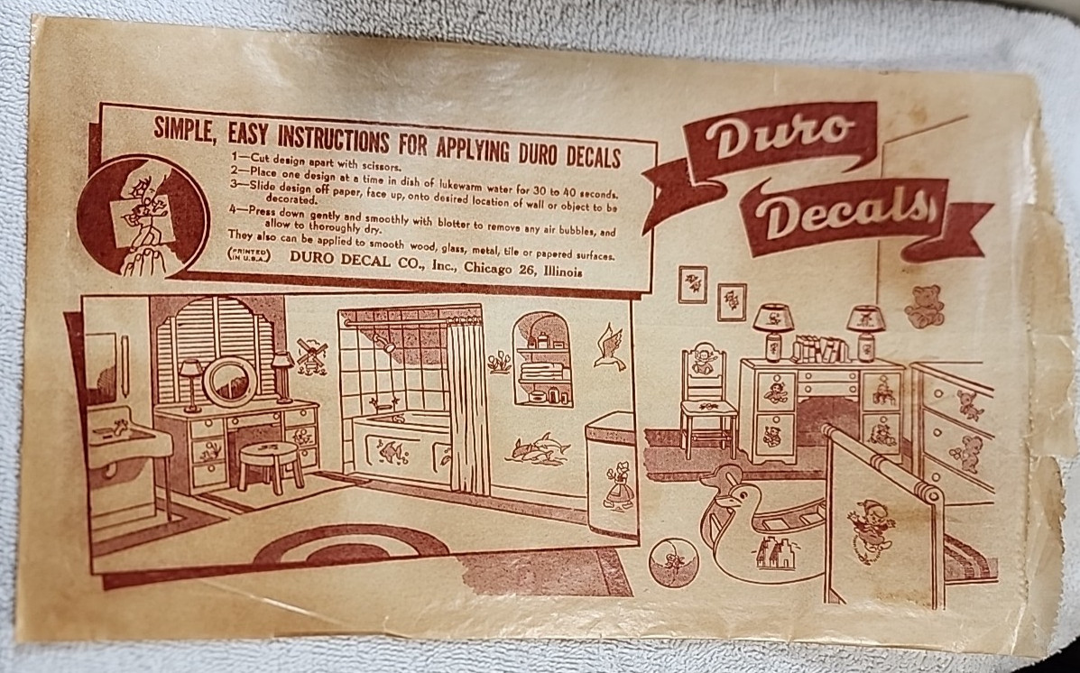 Antique Dutch Boy & Girl Water Duro-Decals Tulips Clogs Windmills Puppy 1970s