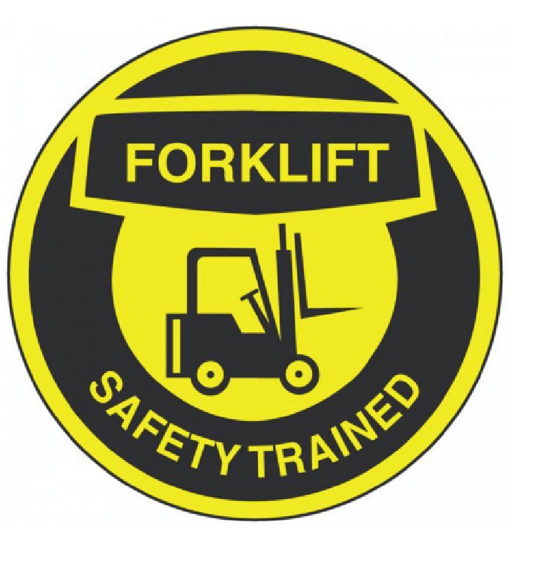 Forklift Safety Trained Hard Hat Decal Hardhat Sticker Helmet Label H154