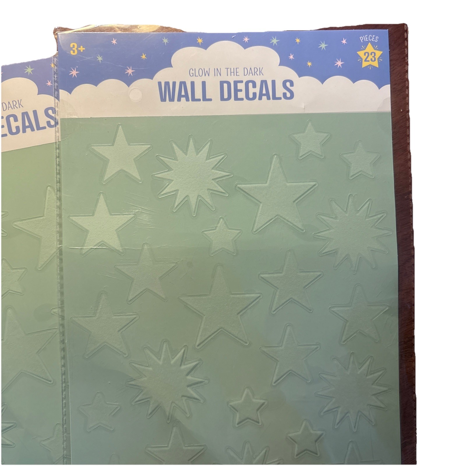 Glow in the Dark Stars Wall Decals Lot of 2 23 Piece Sets Kids Room Ceiling