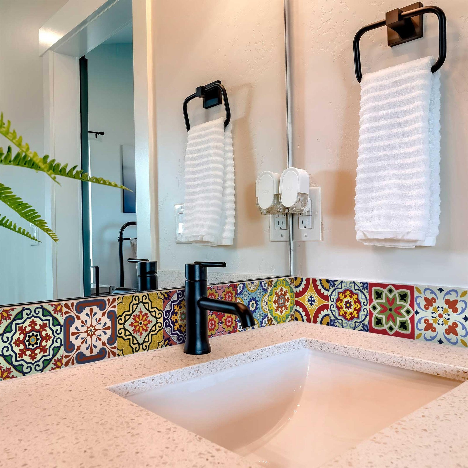Backsplash Tile Stickers 24 PC Set Authentic Traditional Talavera Tiles Stick…
