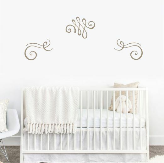 3pc Swirls Wall Art Stickers Vinyl Decals Living Room Home Decor Decorative