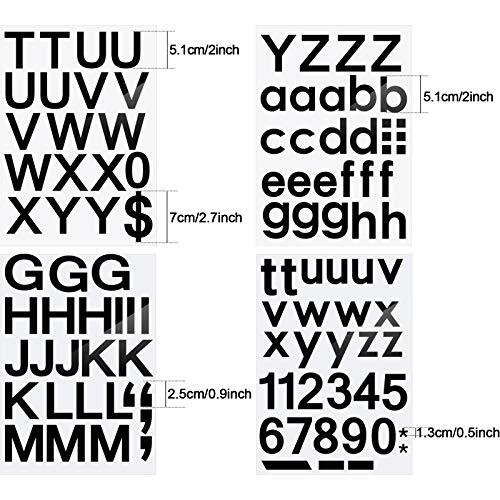 202 Pieces Self-Adhesive Vinyl Letters Numbers Kit, Mailbox 2 Inch Black