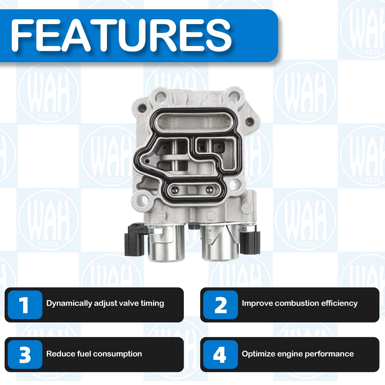 Wahparts Engine Variable Valve Timing VVT Solenoid Compatible with silvery