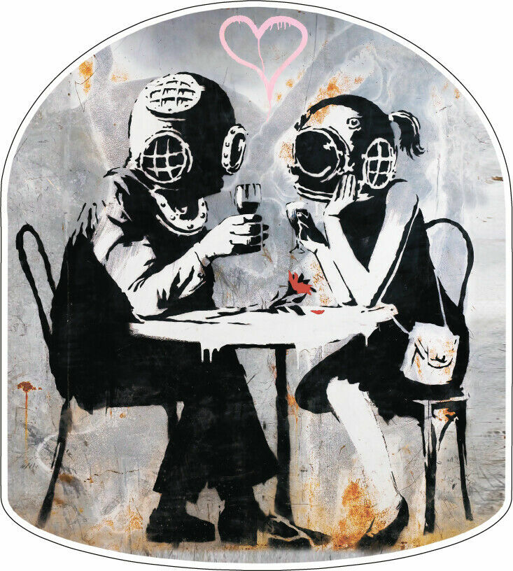 Kissing Divers Think Tank / Banksy Graffiti Wall Art Vinyl Sticker / Vinyl Decal