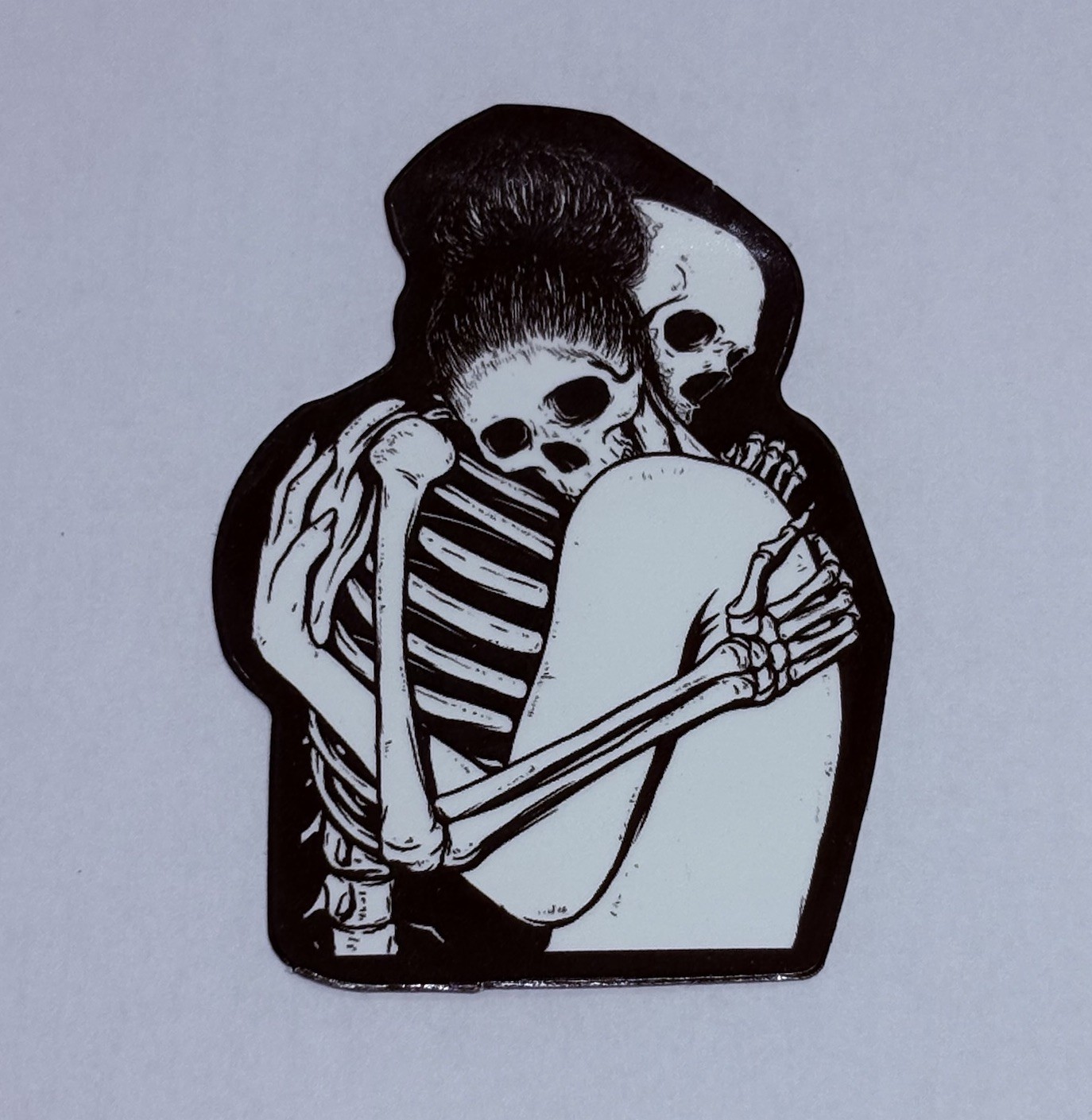 Skeleton Lovers Hugging Sticker Decal Art Valentine’s Day Vinyl Journal Tc6