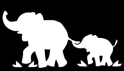 CMI NI959 Elephant Mom Decal Sticker | 7-Inches By 3.5-Inches | Premium Quality