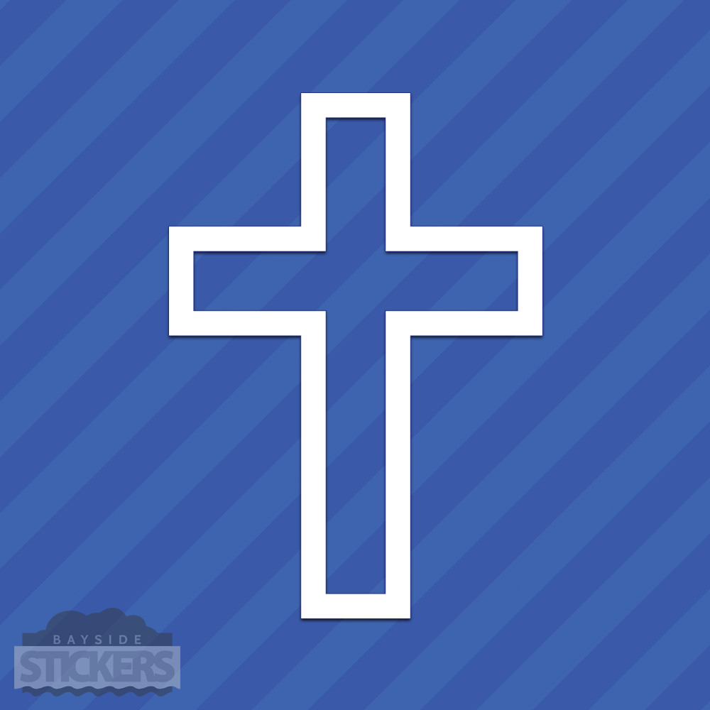 Religious Cross Square Vinyl Decal Sticker Religion Christian Christianity