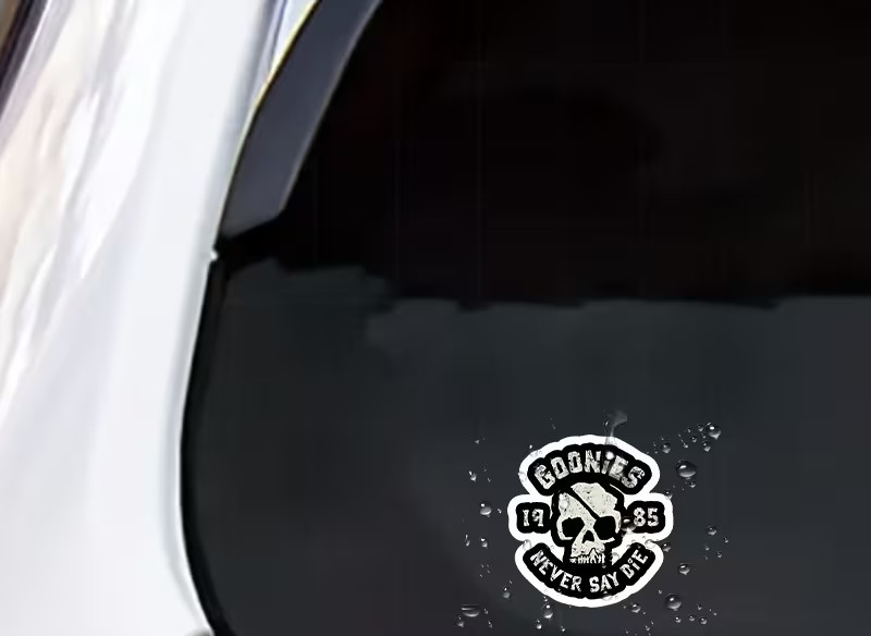Goonies Never Say Die 3-Inch Waterproof Outdoor Sticker – Skull & Crossed Swords