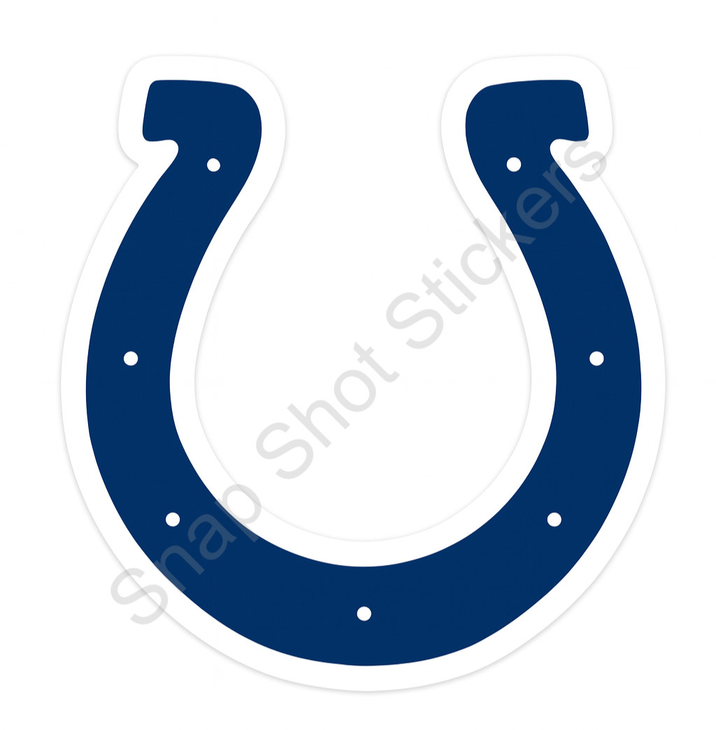 Indianapolis Blue White Football Weather Resistant Vinyl Sticker/Decal 01