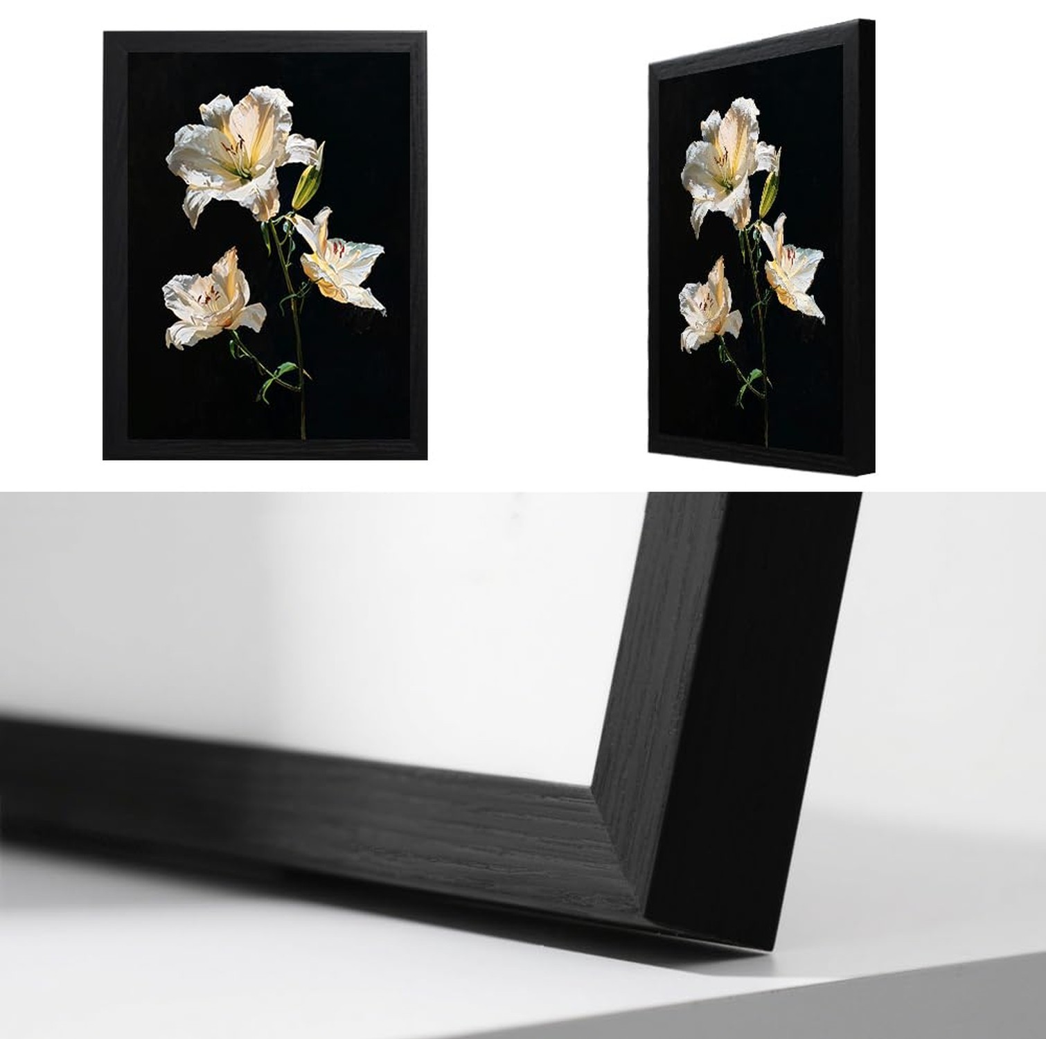 Flowers Bathroom Wall Art Prints Canvas Art Wall Decor Framed Vintage Wall Ar…