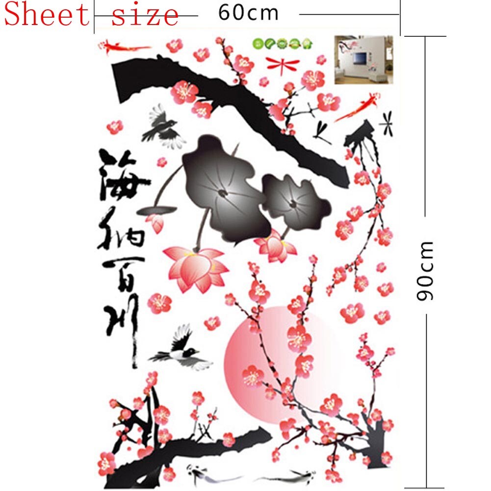 Flower Birds Chinese character Wall Sticker Mural art Decal vinyl Room Decor