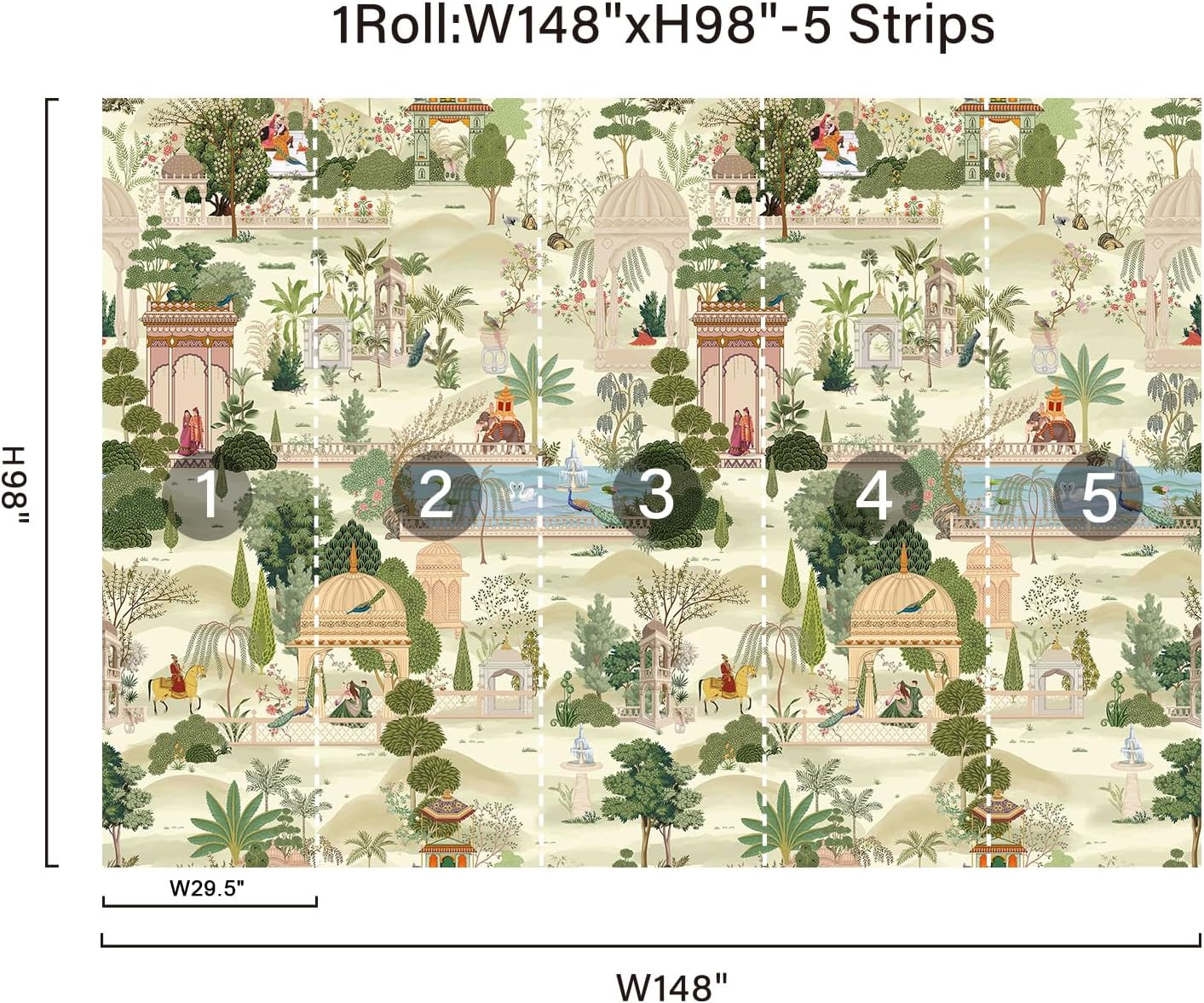 Peel and Stick Tropical Green Wall Mural – Botanical Wallpaper for Any Room
