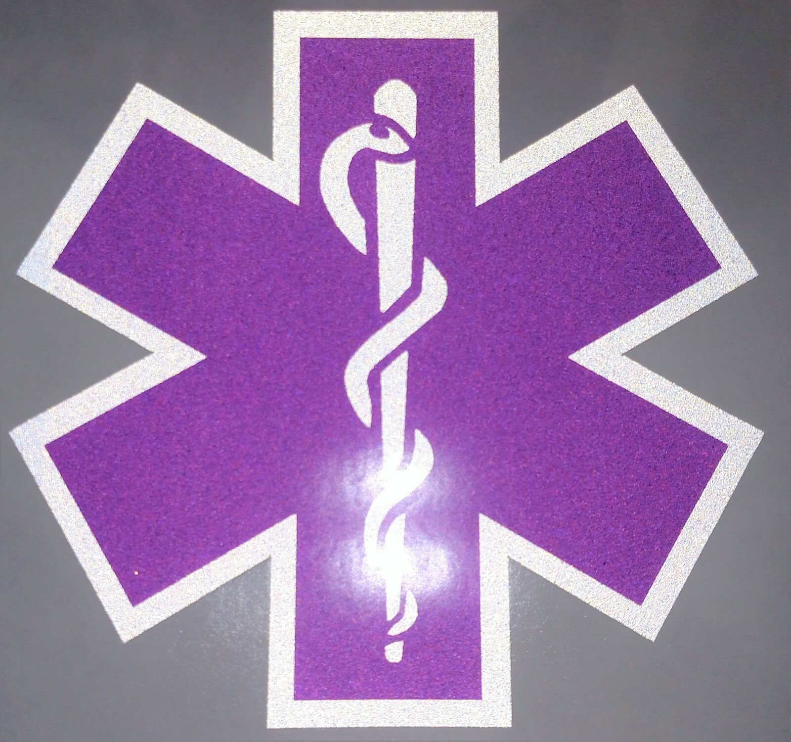 Purple Reflective Vinyl Star Of Life Car or Fire Helmet Decal EMT multiple sizes
