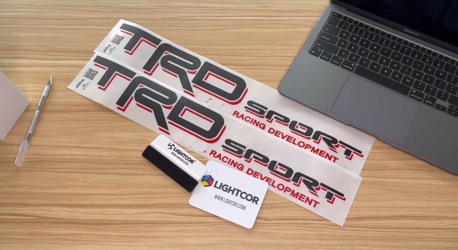 TRD SPORT TOYOTA RACING DEVELOPMENT Truck Decal Set of 2 Clear Vinyl Sticker