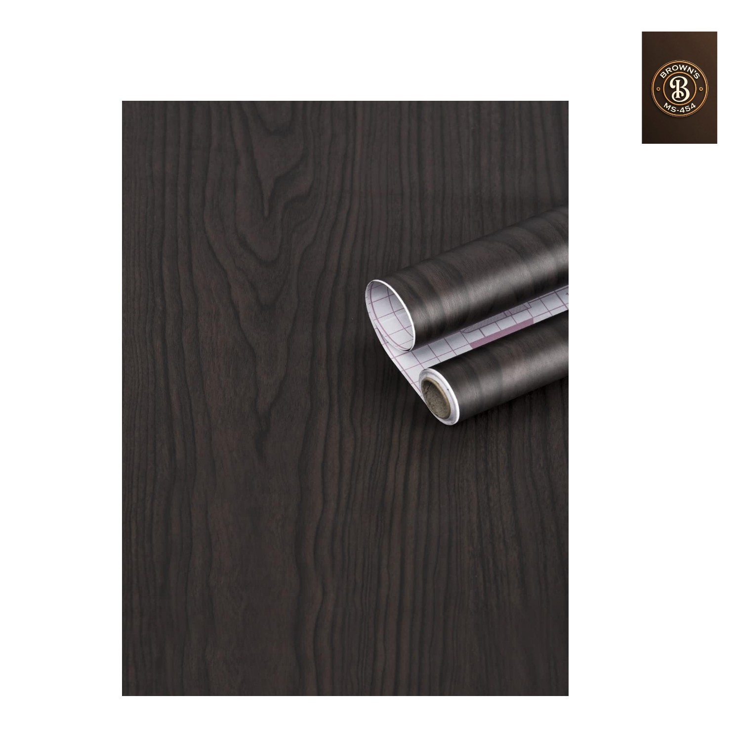 17.3" x 120" Pack Of 1 Vinyl Wood, Black