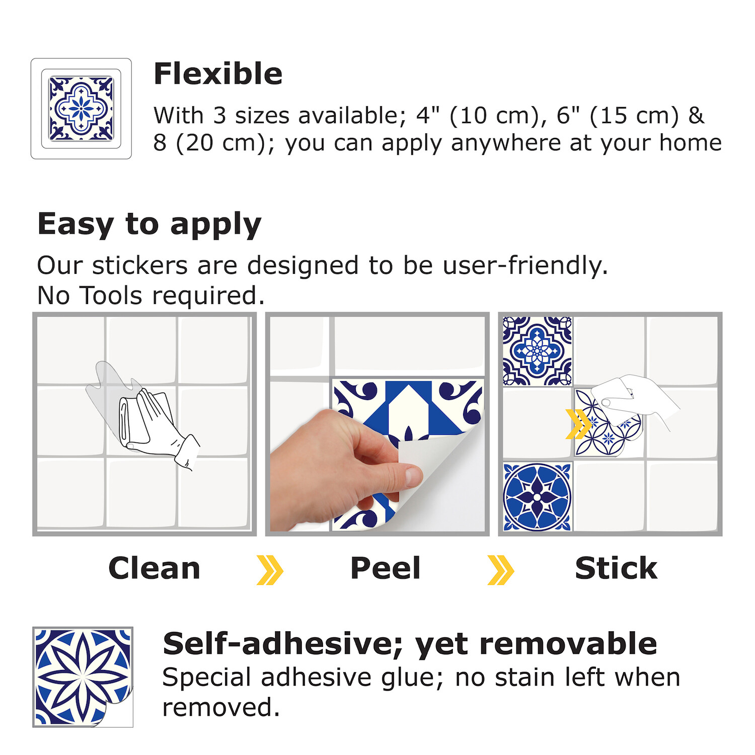 6"x6" Peel and Stick Tile Decals Kitchen Backsplash Bathroom Self Adhesive DIY