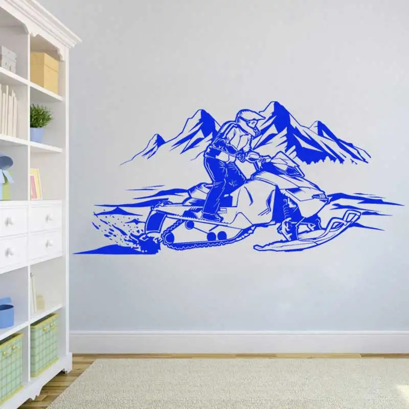 Snowmobile Extreme Sports Vinyl Wall Sticker Winter Ski Sled Snowmobile Sticker