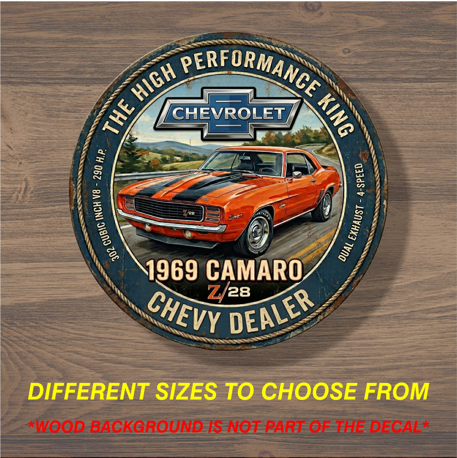 Vinyl Decal Sticker Fits Chevrolet Camaro 1969 Z28
