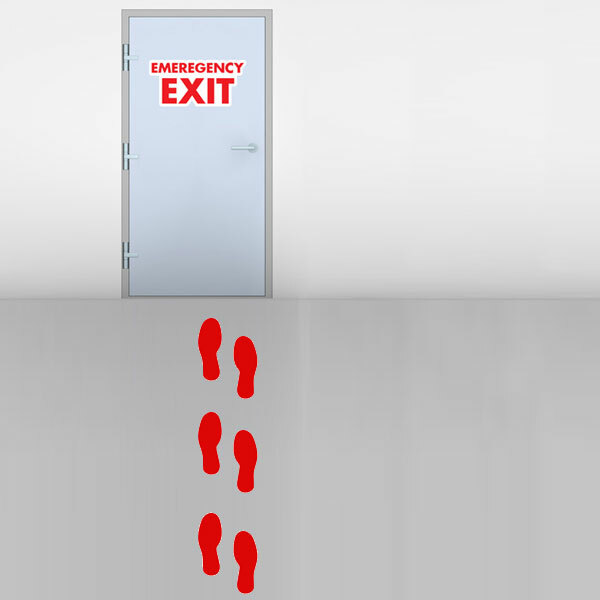 9" Footprint Decal Stickers for Business Store Warehouse Wall Door Window Exit