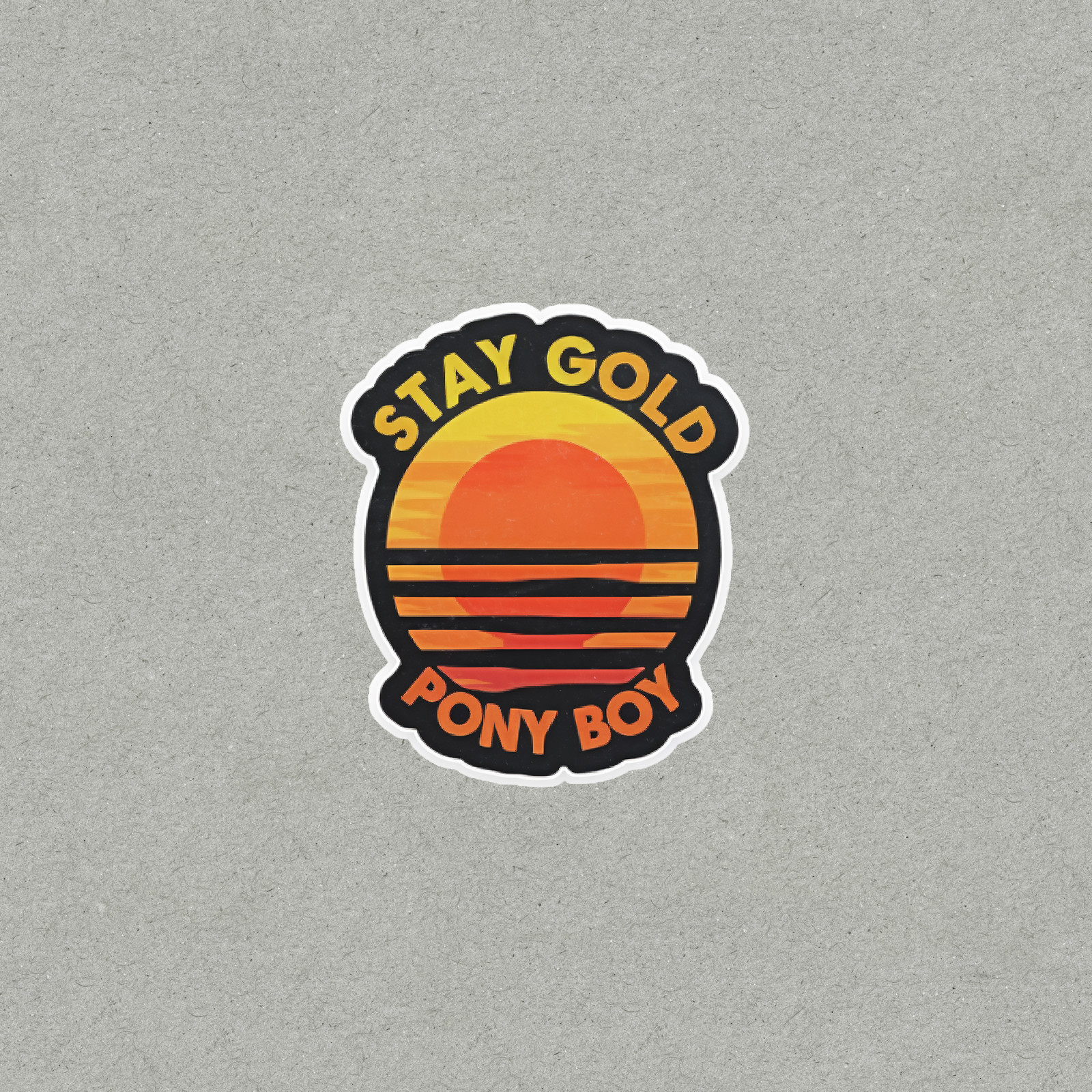 Stay Gold Ponyboy Retro Sunset Sticker – The Outsiders Quote Decal #4273